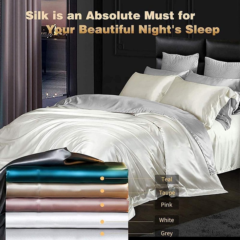 Natural Silk Pillowcase Hypoallergenic 22 momme 100% Silk 600 Thread