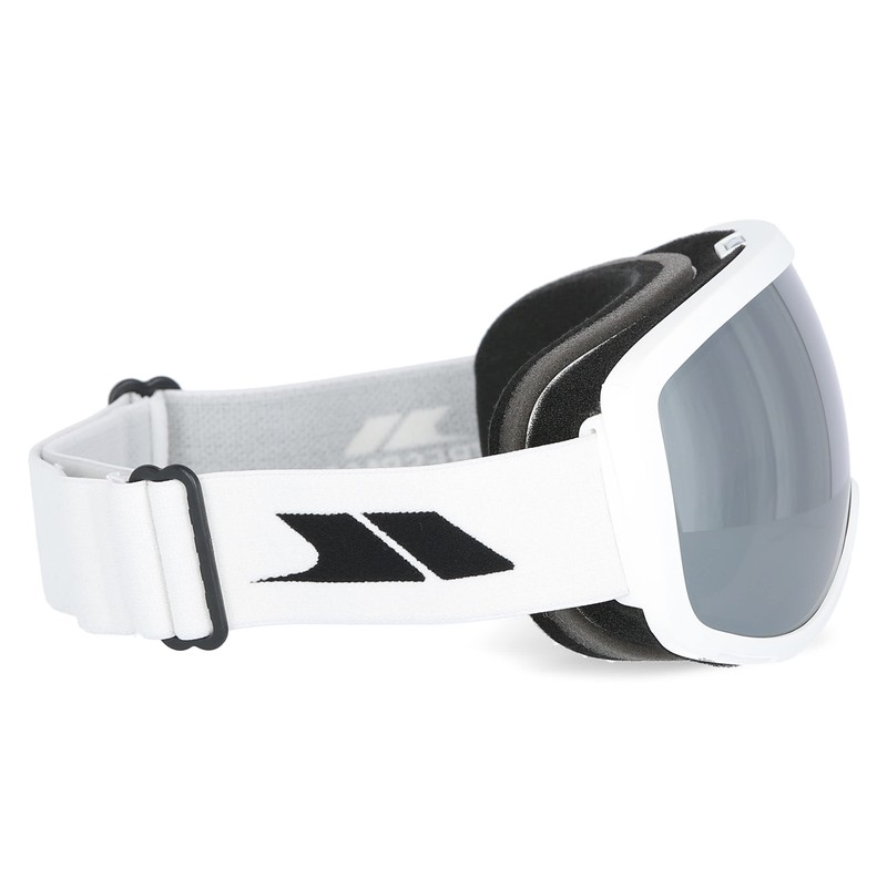 Trespass Hawkeye, Matt White, Ski Goggles with UV Protection, Mirrored