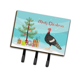 Caroline's Treasures BB9354TH68 Marragansett Turkey Christmas Leash or Key Holder, Teal, Wall Hooks, Key Hooks Holder, Coat Rack Wall Mount, Coat Hooks, Hooks for Hanging Keys, Towels, Aprons, Leashes