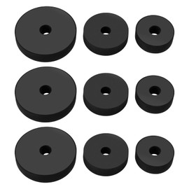VGOL 30 Pieces Rubber Washers for Taps Mixed 3/8" 1/2" 3/4" Bathtub Taps Flat Rubber Washer for Bolts Screws Faucet Black