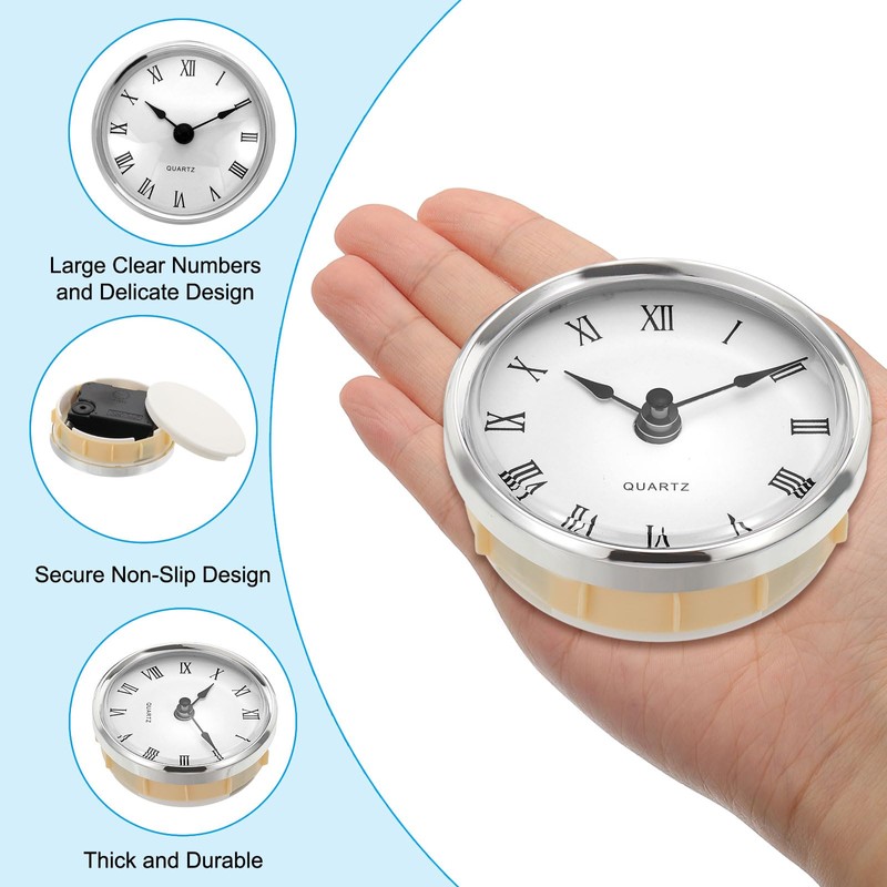 PATIKIL 3.1" 80mm Quartz Clock Insert, Round Quartz Movement Miniature