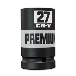 Aurlloct 3/4" Drive Impact Socket Single, 27 mm Hex Long Socket for Auto Motive Trucks Car Tires Tractors Engines Repairing DIY Mechanic Tool