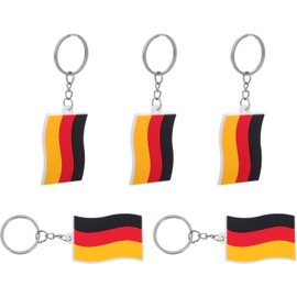 Llaveros Bandera de Alemania Diseño Adorable y Portátil en Pvc Juego de 5 Accesorio Multifuncional para Llaves y Mochila para Automóvil y Decoración