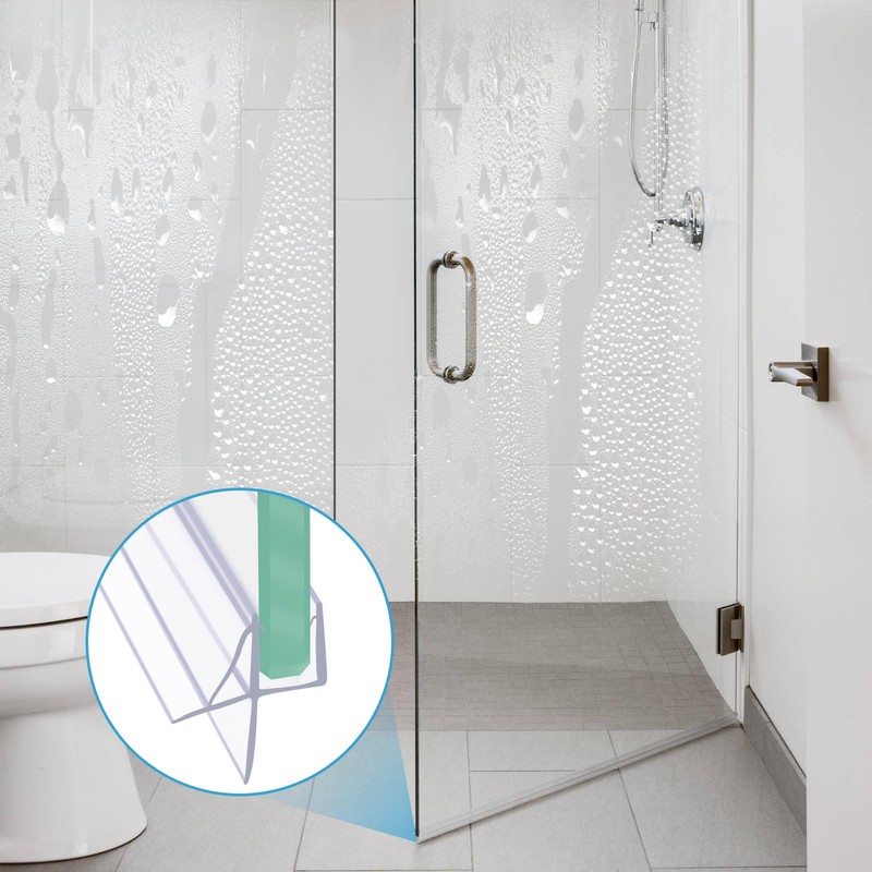 Frameless Shower Door Bottom Seal Shower Sweep with Drip Rail