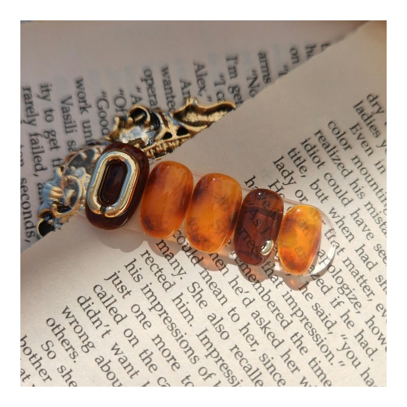 Pumpkin Pumpkin Sea Nail Tips - Petite Square / 호박호박해