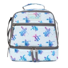 Tilami Lunch Bags Insulated Adjustable Strap Zipper, Water-Resistant Cooler Bags, Bento Bags for Kids Toddlers, Turtle Blue