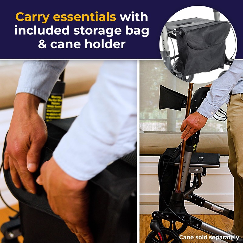 Drive Medical Compact Folding Rollator - Lightweight Foldable Walker for