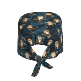 Significant Otter Working Cap, Scrub Cap with Sweatband, Adjustable Tie Back Hat Breathable Headgear for Women/Men