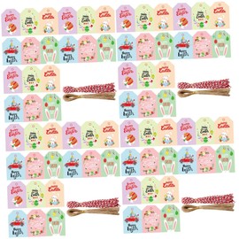 FRCOLOR 4 Juegos Etiquetas Colgantes De Papel Etiqueta De Bolsa De Navidad Plateada Etiquetas Navideñas Etiquetas De Vacaciones Etiquetas De Oro Decoración De Pascua Cartulina Blanca