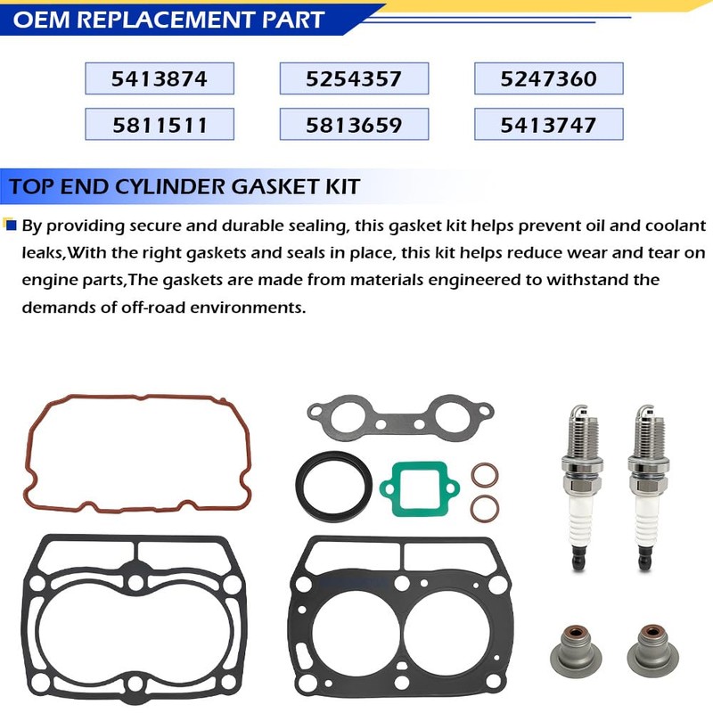 GOLKNHA Top End Cylinder Gasket Kit for Polaris Ranger 800