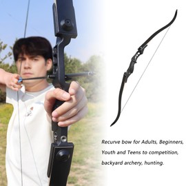 Archery Recurve Bows and Arrows Set for Adults, Youth, Beginners and Teens. Takedown Bow for Outdoor Hunting & Target Practice. Archery Black Bow - 30-50lb Draw & Stringer Tool. (35 lbs)