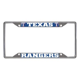 FANMATS 26737 Texas Rangers Chrome Metal License Plate Frame, Team Colors, 6.25in x 12.25in