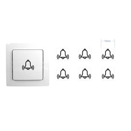 Bell Sticker Set of 6 Stickers Bell Bell Alarm (RP1/2) (10 mm)
