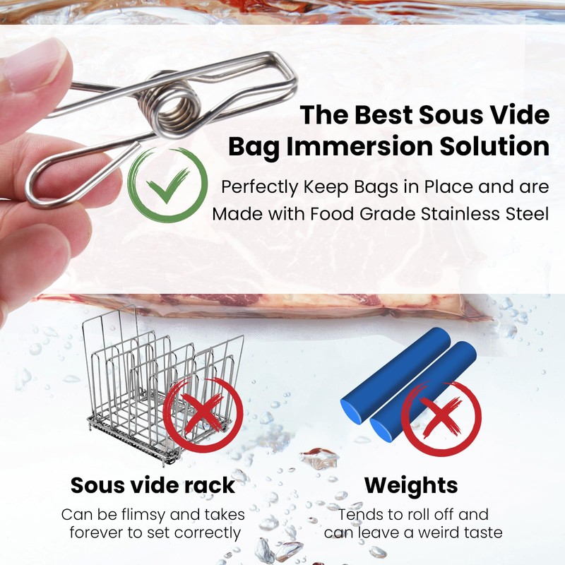 15 Pack Sous Vide Cooking Clips for Immersion Circulator, Sous