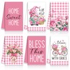 VitalCozy 6 Pcs Lavender Summer Kitchen Towel Set Funny Housewife