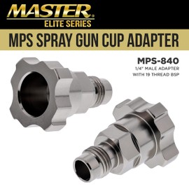 Master Elite Paint System MPS Spray Gun Cup Adapter 840 - Converts Iwata Supernova LS400, WS400 Spray Guns for Use with Master Paint System Disposable Liner and Lid