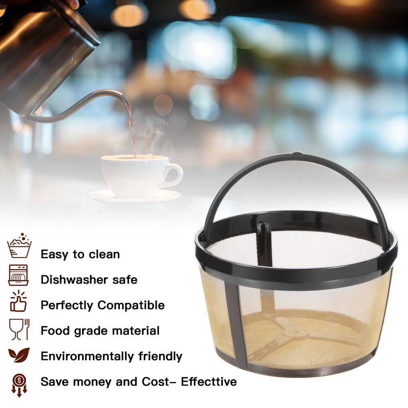 Reusable Coffee Filter for Mr. Coffee 10-12 Cup Basket-Style Coffeemakers（pack