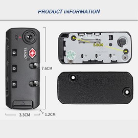 Travel Zipper TSA 007 Approved Luggage Code Lock, Backpack Anti Theft 3 Digit Combination Lock