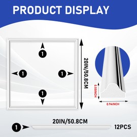 COUKIU Pre-Cut 3 Set Peel and Stick Wall Molding Trim Kit, 20" x20" Premade Wainscoting Panels, Self Adhesive Moulding Panel for Interior Walls Picture Frame