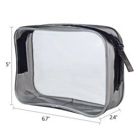 5 Packs Clear Cosmetics Bag TSA Approved, Wobe PVC Zippered Toiletry Carry Pouch Portable Makeup Bag for Vacation Travel, Bathroom and Organizing Waterproof Makeup Bag Vinyl Plastic Organizer Case