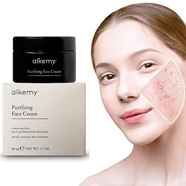 ALKEMY Creme gegen Pickel und Hautunreinheiten - Naturkosmetik - Akne Behandlung Dermatologisch Getestet - Stark beruhigende und reinigende Wirkung - PURIFYNG FACE CREAM