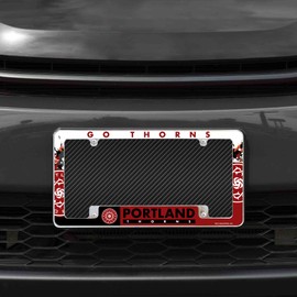 Rico Industries NWSL Portland Thorns 12" x 6" Chrome All Over Automotive License Plate Frame for Car/Truck/SUV