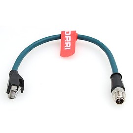 DRRI M12 X Coded 8 Pin to RJ45 Gigabit Ethernet Interface Cable for Cognex 262 Cameras (30cm Straight X Code)