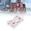 1:12 Scale Dollhouse Furniture Mini Bed Set Decorative Pillow Metal