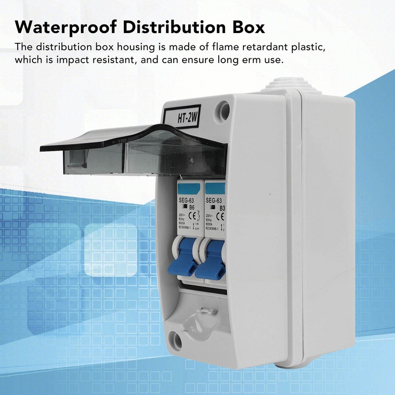 2 Poles Circuit Breaker MCB Miniature Leakage Breaker Waterproof Distribution