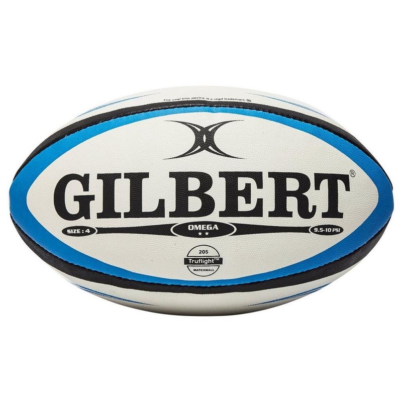 Gilbert Omega Match Rugby Ball - White - Size 4