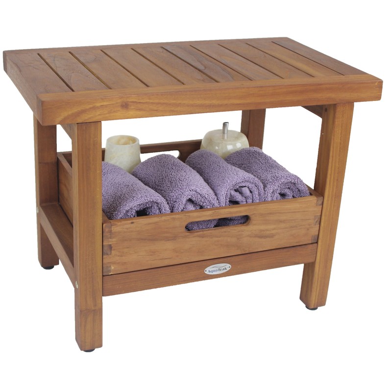 AquaTeak The Original Moa Teak Bench Large Storage Tray