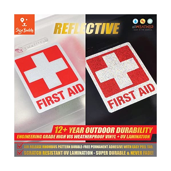 (Pack of 6 pcs) (2.50 x 2.00" inch) REFLECTIVE FIRST