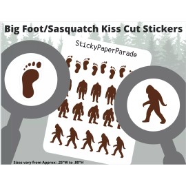 Homemade Big Foot Sasquatch Planner Stickers #104 / Planner Stickers /  Journal Stickers