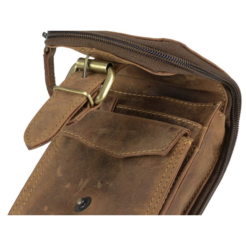 Greenburry Vintage Leather Belt Bag 10 cm, brown