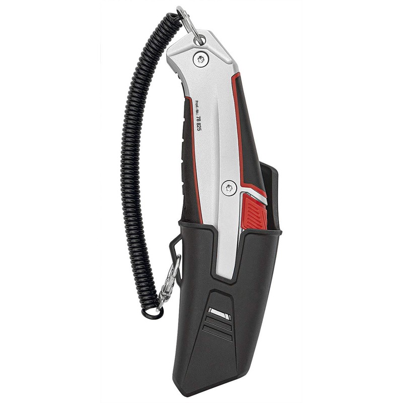 Wedo 078825 78825 Safety Cutter Aluminium/Automatic Blade Retraction/Lightweight Aluminium Casing/Rubber
