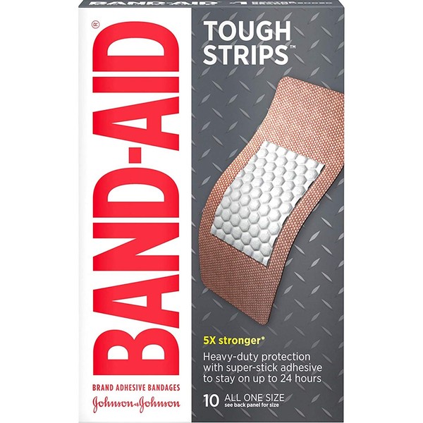 BAND-AID Tough-Strips Bandages, Extra Large 10 ea (Pack of 8)