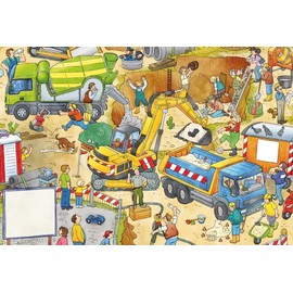 Schmidt Spiele 56416 Where is the Blue Car Children's Puzzle, 3 x 24 Pieces, Multi-Coloured