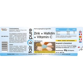 Fair & Pure® - Zinc + Histidine + Vitamin C - Vegan - 120 Capsules - High Dose