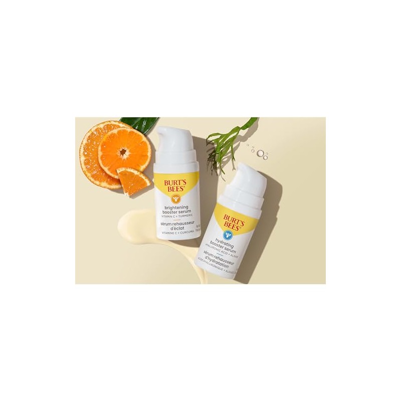 Burt's Bees Brightening Booster Serum, Vitamin C and Turmeric, 1
