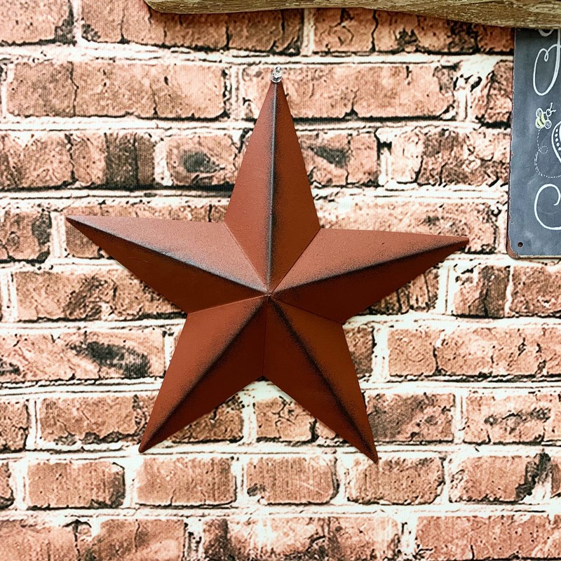 Metal American Patriotic Barn 3D Stars Wall Decor (Set of