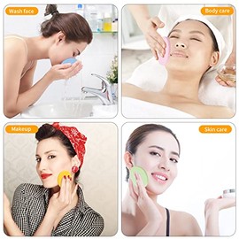 Esponja Facial Comprimida 60 Esponjas Faciales Exfoliantes de Spa, Esponjas Faciales Redondas de Lavado Facial, Esponja de Eliminación de Maquillaje para Limpieza Facial, 5 Colores