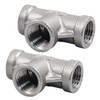 PHITUODA 2 PCS 1/4 Inch Female NPT Tee Pipe Adapter