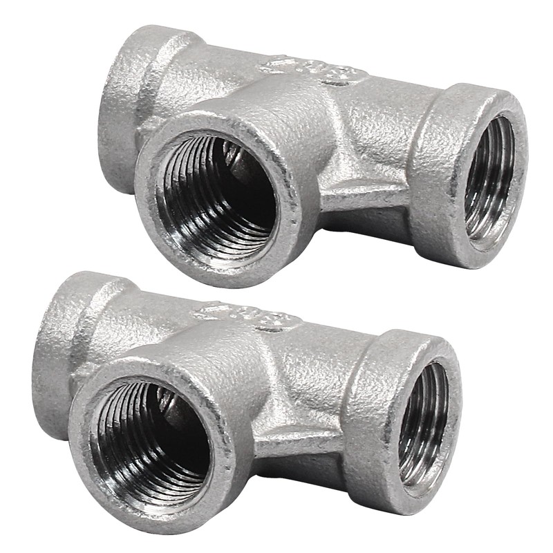 PHITUODA 2 PCS 1/4 Inch Female NPT Tee Pipe Adapter