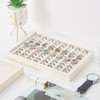 Ausalivan Stackable Jewelry Organizer Tray For Drawers,White Leather Small Earring