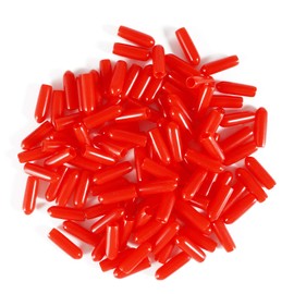 Boxonly Screw Thread Protectors PVC Rubber Round Tube Bolt Cap Plastic End Cap Cover Inner Dia.6mm Red 50Pcs