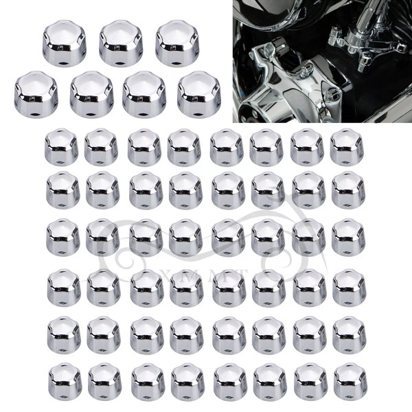Unbranded Motor Chrome Engine Bolt Cap Set For Harley Tri