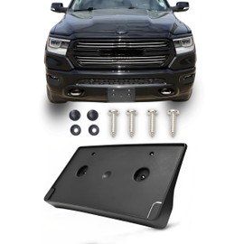 WOZUA Front Bumper License Plate Brackets Holder Mounting for RAM 1500 2019 2020 2022 2023 2024 CH1068151 68274215AE(Only Steel Bumper Image is Final)