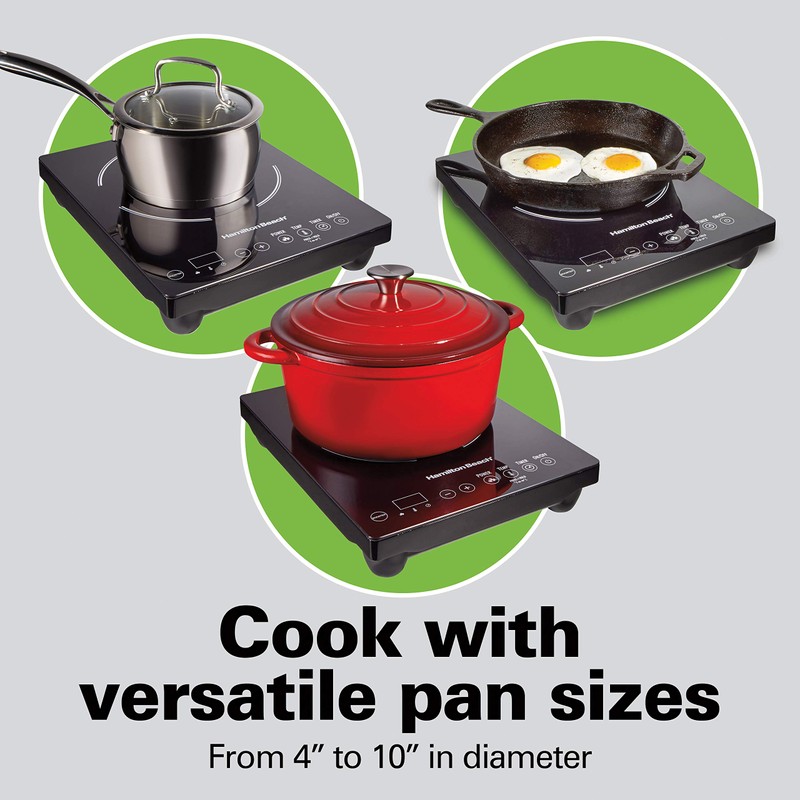 Hamilton Beach Portable Single Induction Cooktop Countertop Burner Hot Plate