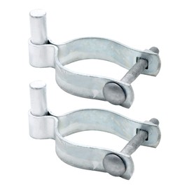 2 Pack Chain Link Fence Gate Post Hinge - Use for Outside Diameter Post/Pipe - Galvanized Chain Link Post Gate Hinge - Nut/Bolt Included (2-3/8 Inch)