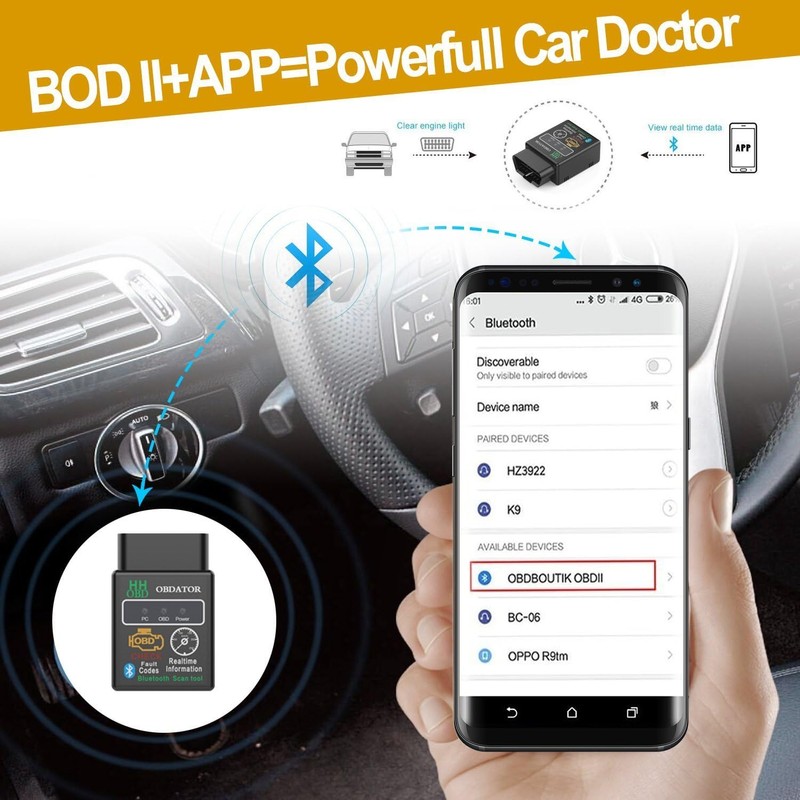 OBD2 Scanner ,Car Bluetooth OBD2 Scanner Wireless OBD 2 Scan